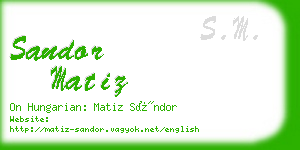 sandor matiz business card